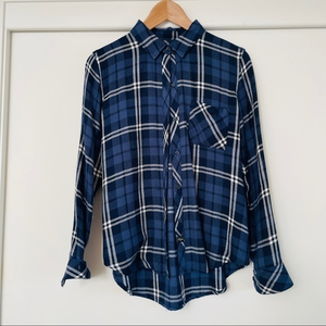 RAILS Navy‎ Checkered Button Up with Metallics